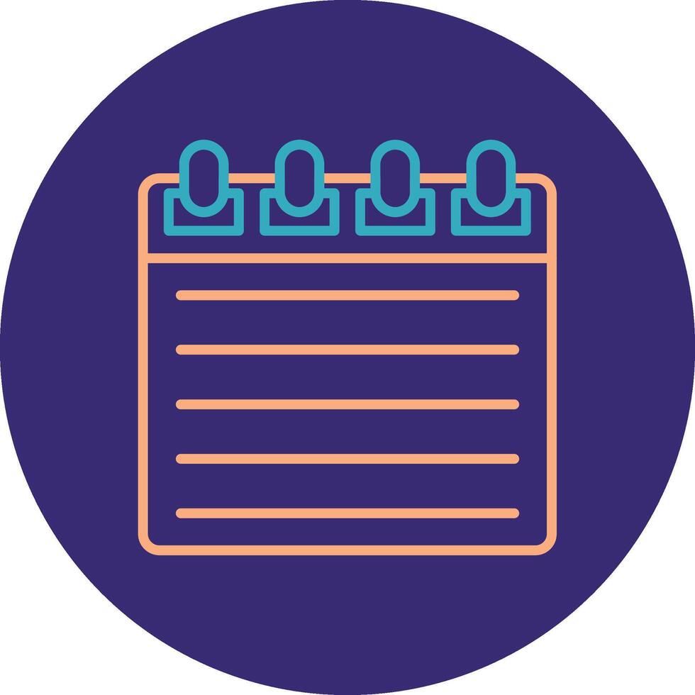 Notepad Line Two Color Circle Icon vector