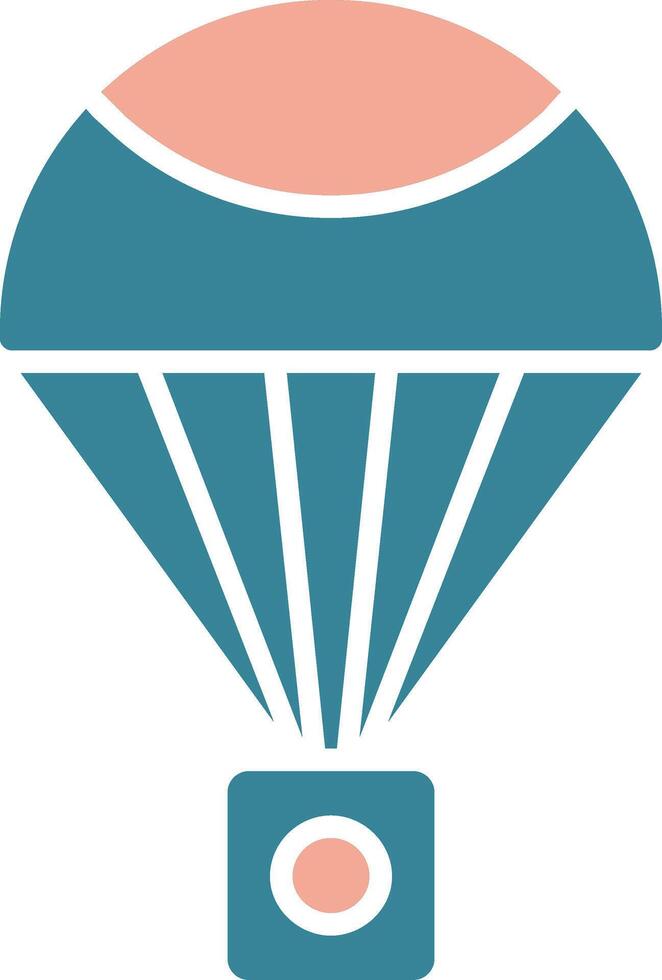 Parachute Glyph Two Color Icon vector