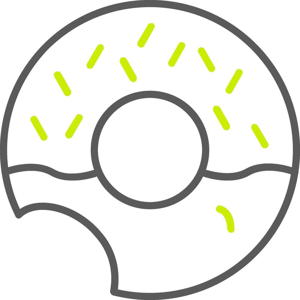 icono de línea de donut de dos colores vector