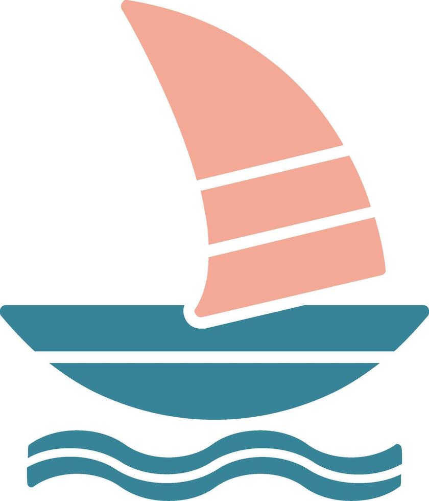 Windsurf Glyph Two Color Icon vector
