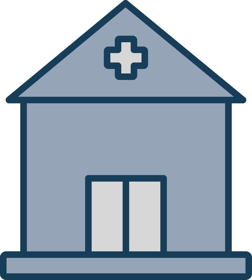 Building Line Filled Grey Icon vector