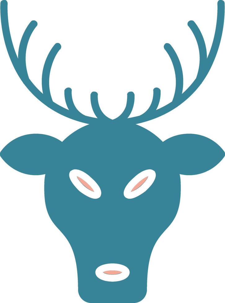 Deer Glyph Two Color Icon vector