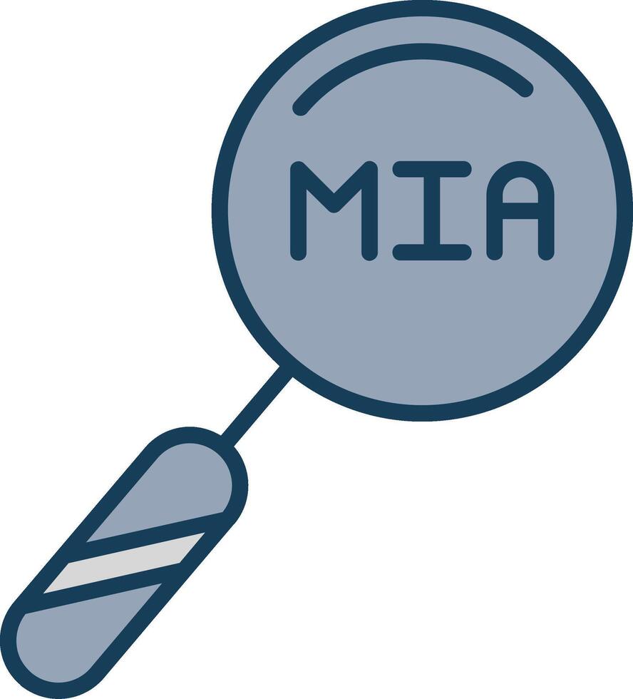 Magnifying Glass Line Filled Grey Icon vector