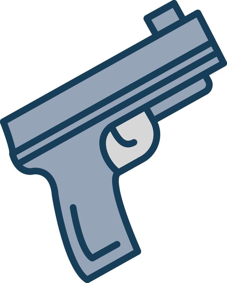 Pistol Line Filled Grey Icon vector