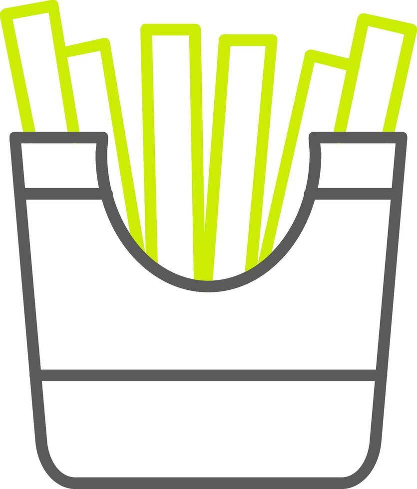 French Fries Line Two Color Icon vector