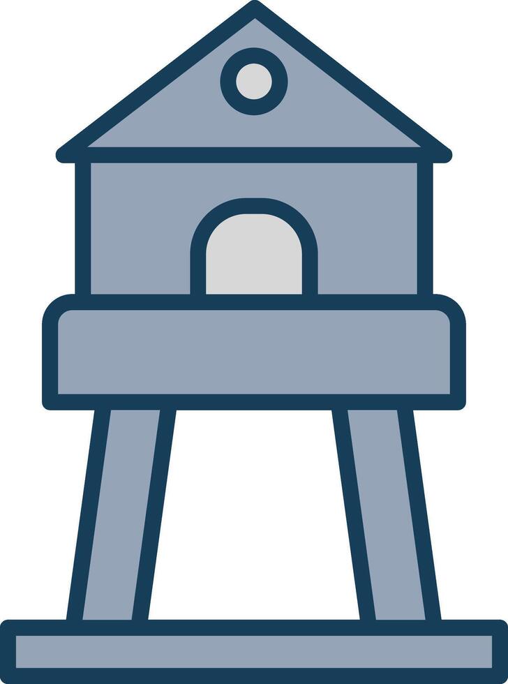Tower Line Filled Grey Icon vector