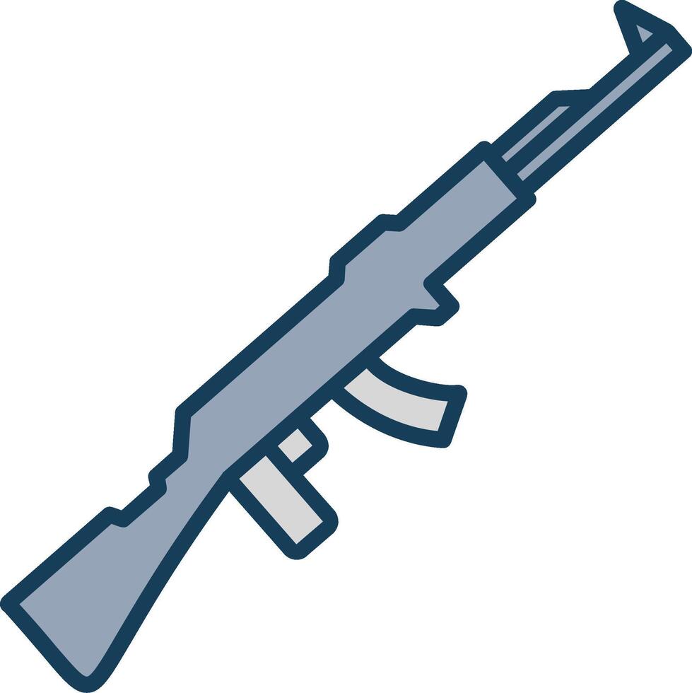 Gun Line Filled Grey Icon vector
