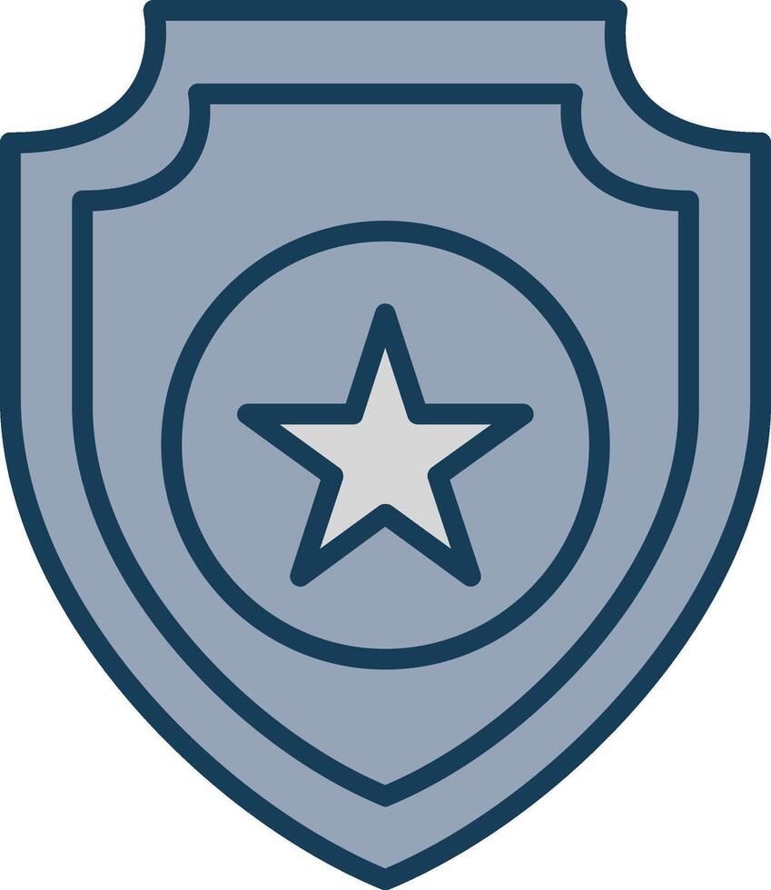 Badge Line Filled Grey Icon vector