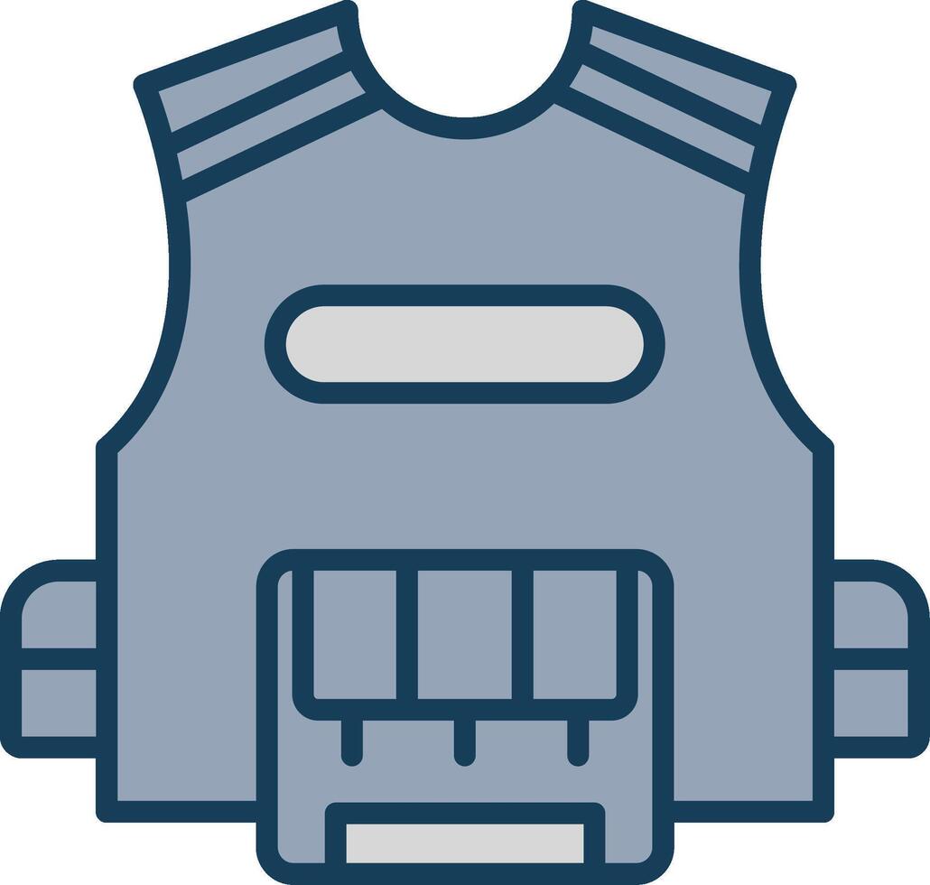 Vest Line Filled Grey Icon vector