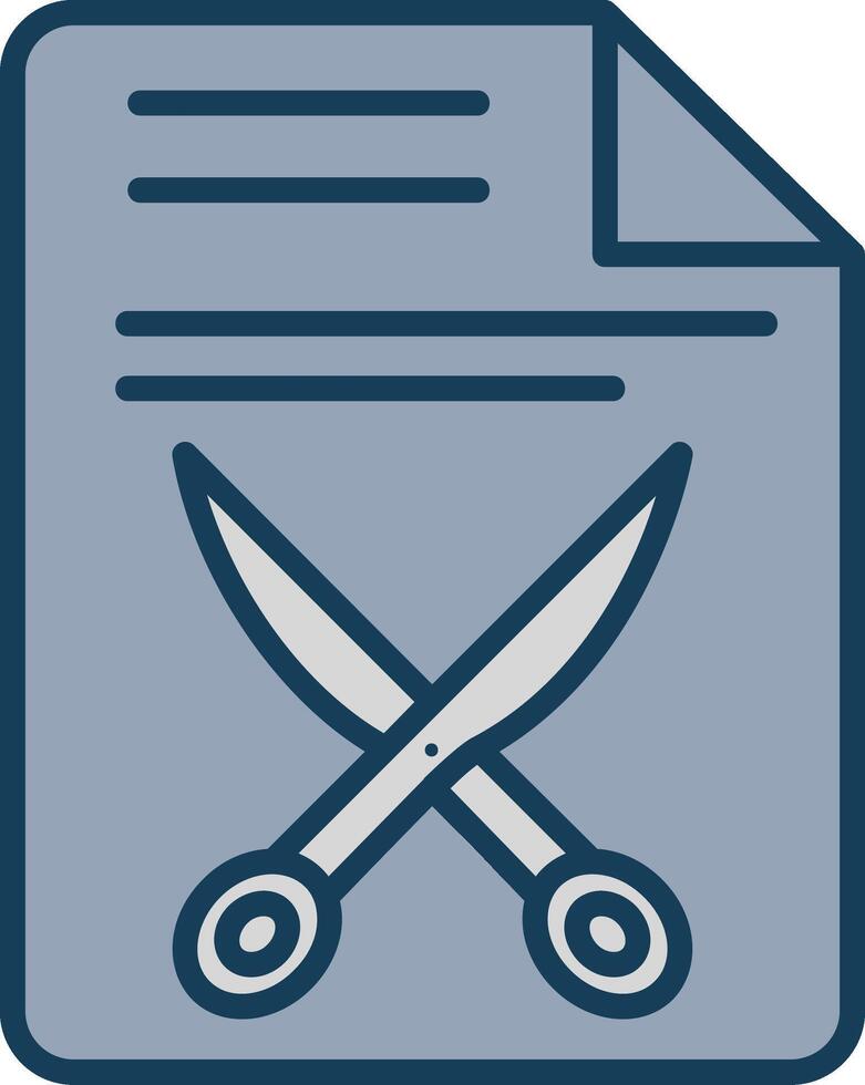 Document Line Filled Grey Icon vector