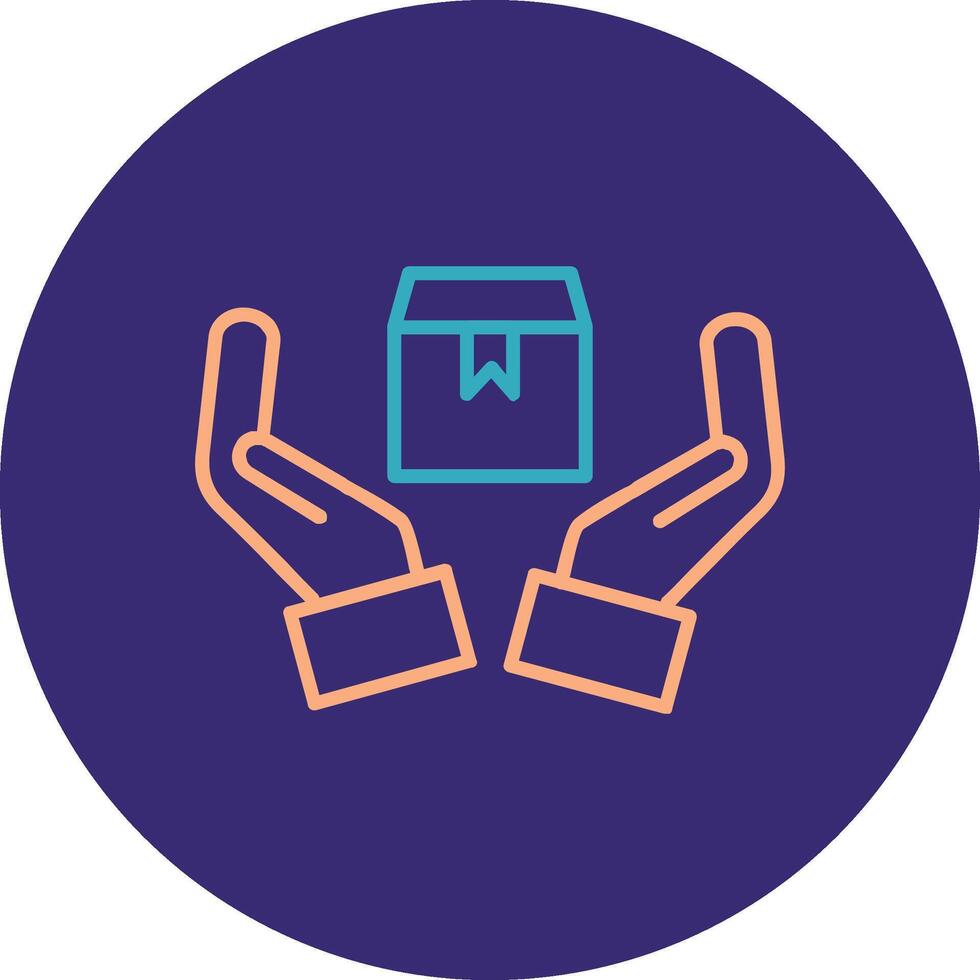 Handle With Care Line Two Color Circle Icon vector
