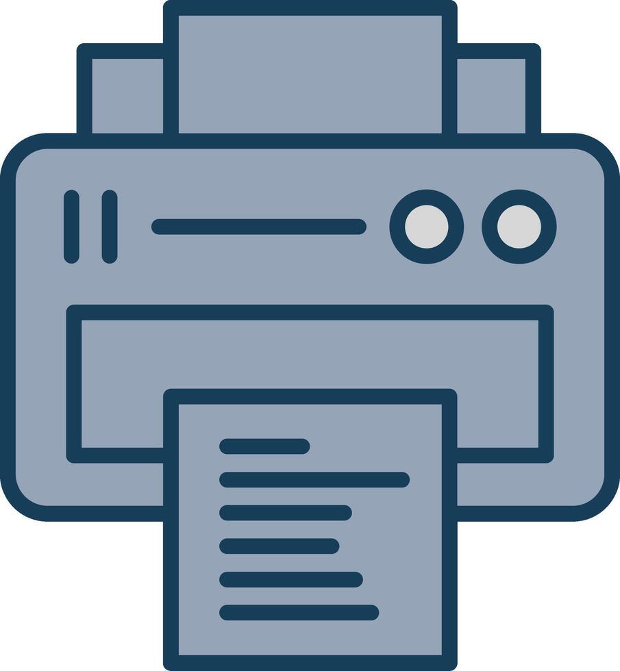 Printing Line Filled Grey Icon vector