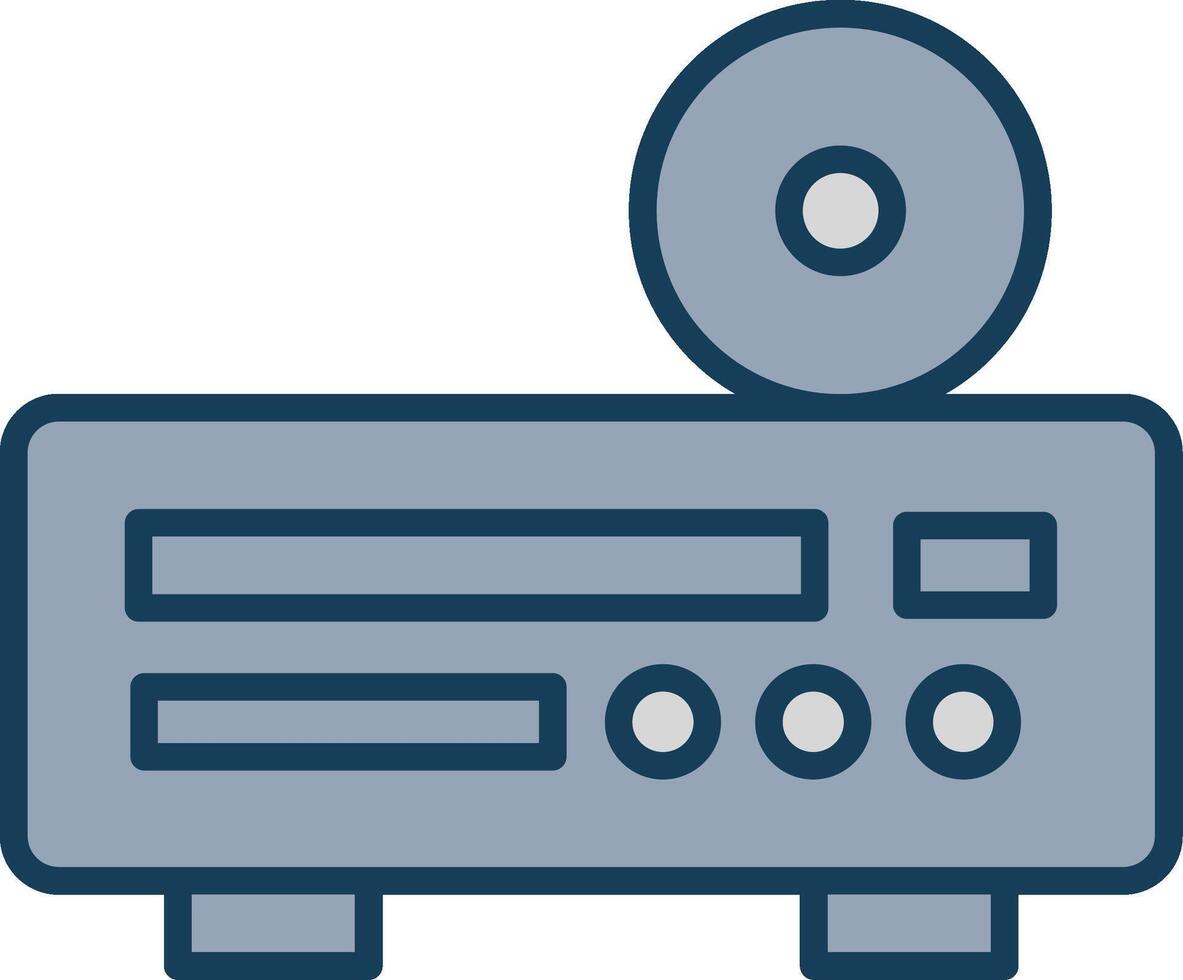 Dvd Player Line Filled Grey Icon vector