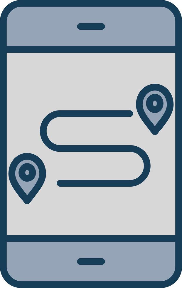 GpS Line Filled Grey Icon vector