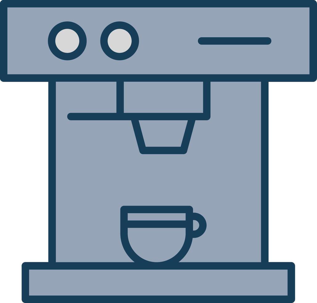 Coffee Machine Line Filled Grey Icon vector