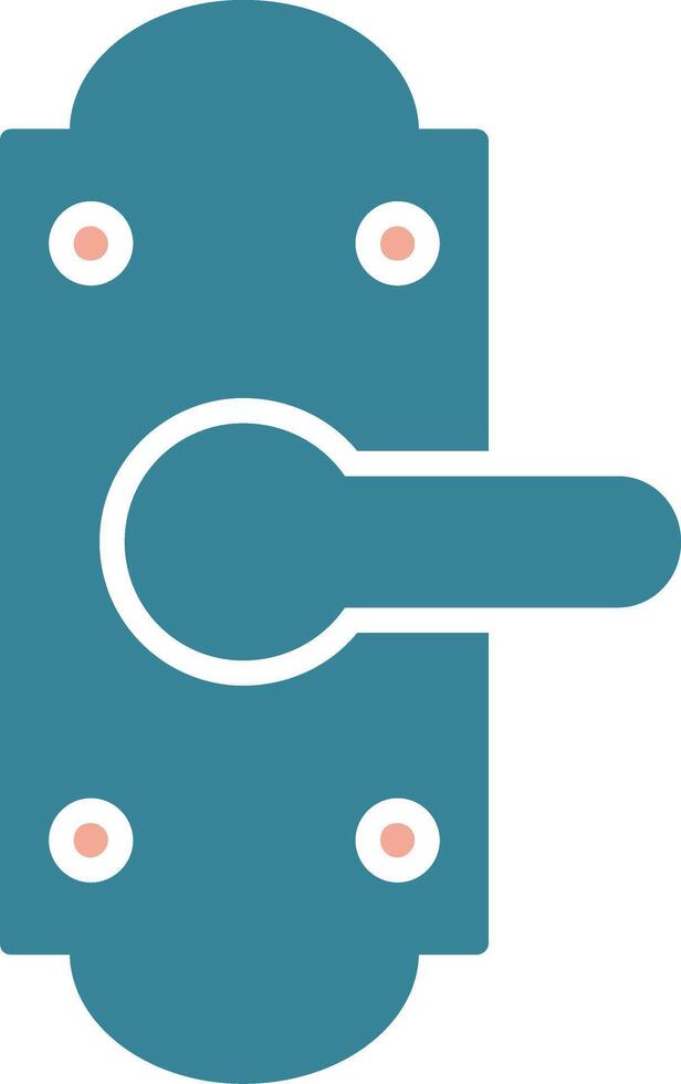 Door Lock Glyph Two Color Icon vector