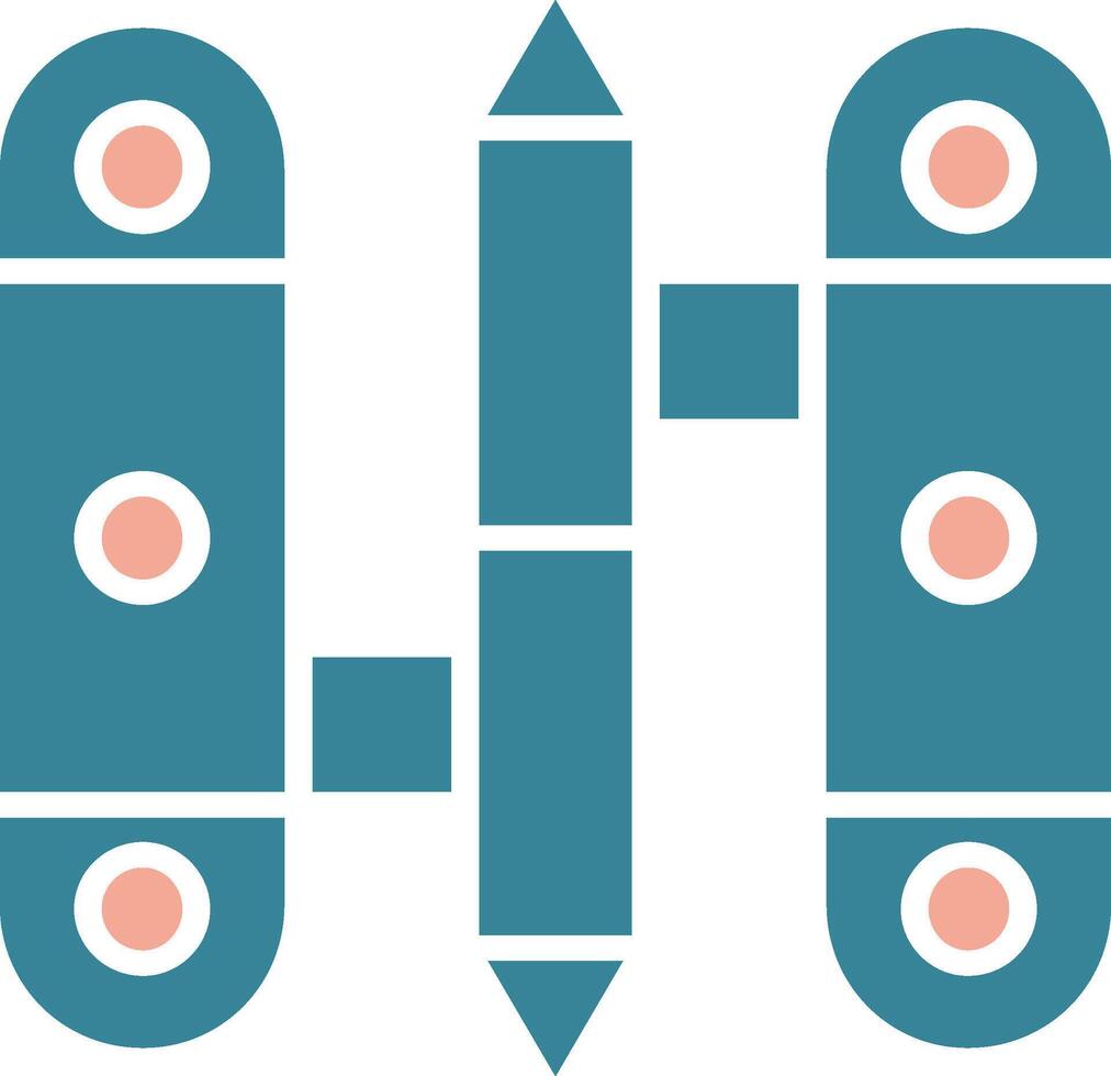 Hinge Glyph Two Color Icon vector