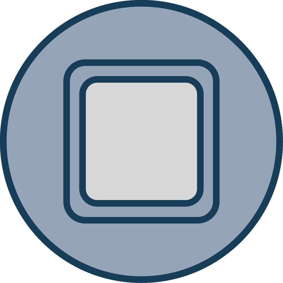 Stop Button Line Filled Grey Icon vector