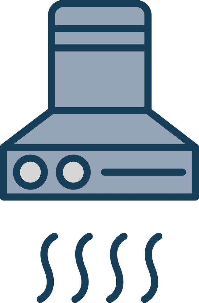 Extractor Hood Line Filled Grey Icon vector