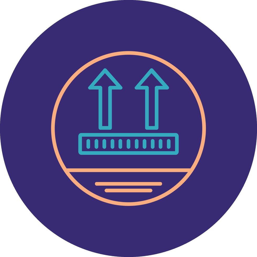 This Way Up Line Two Color Circle Icon vector