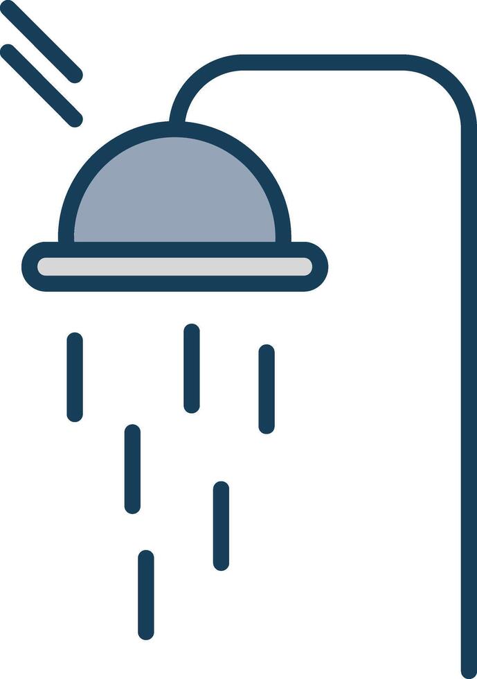 Power Shower Line Filled Grey Icon vector