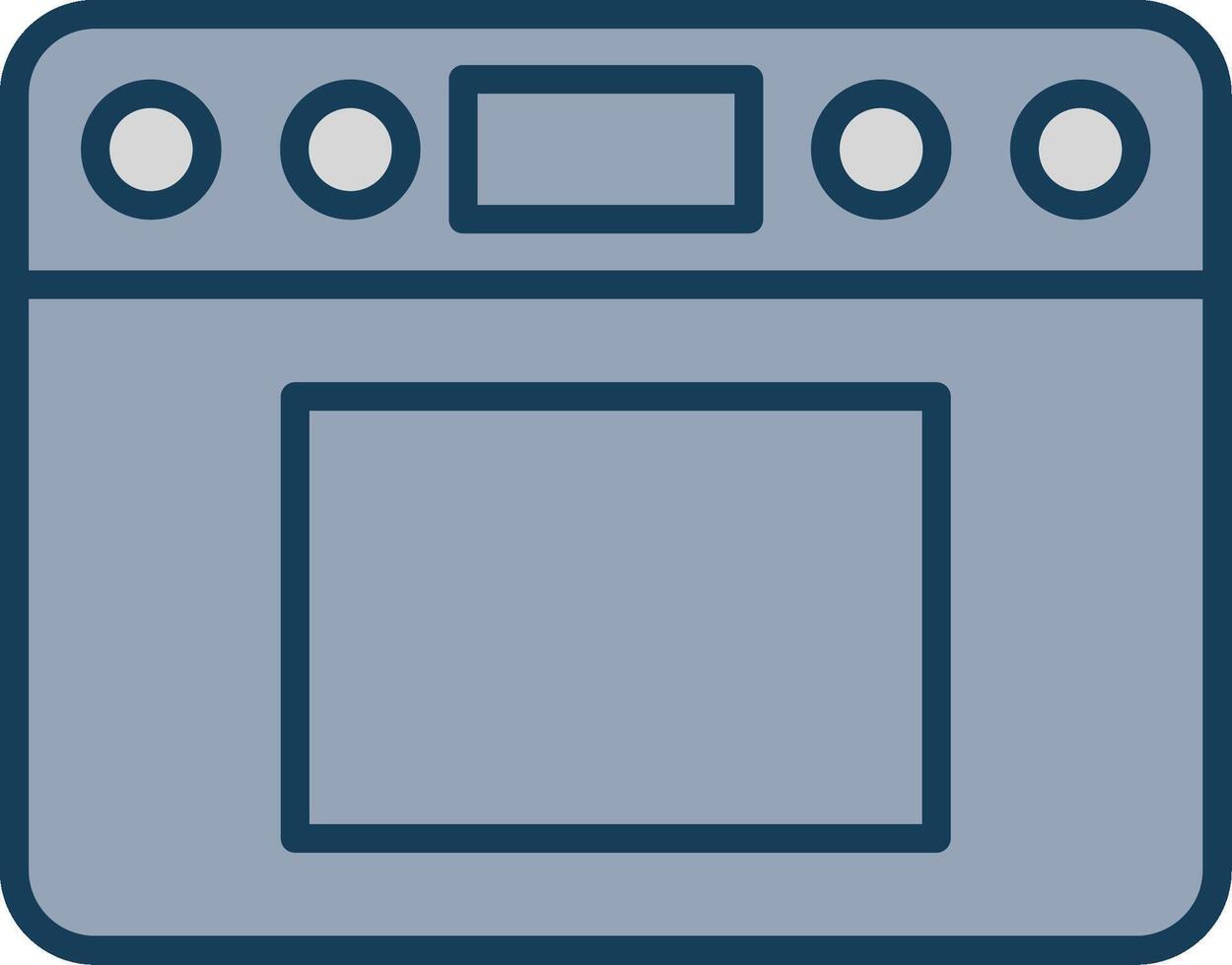 Oven Line Filled Grey Icon vector