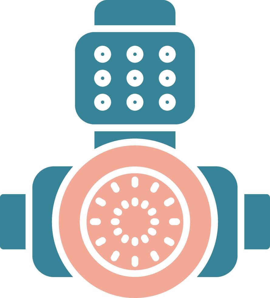 Head Light Glyph Two Color Icon vector