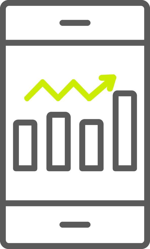 Bar Analytics Line Two Color Icon vector