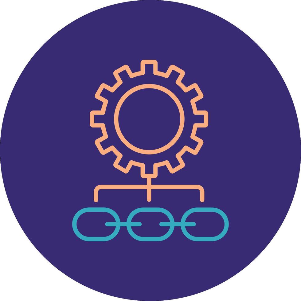 Supply Chain Management Line Two Color Circle Icon vector