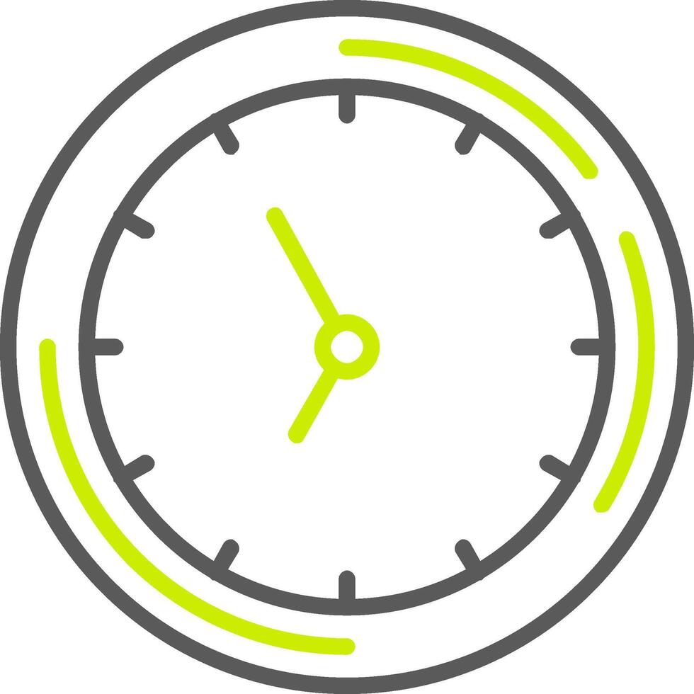 icono de dos colores de la línea de reloj vector