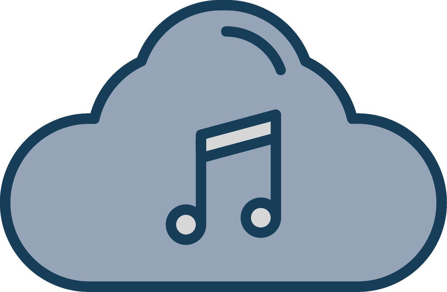 Cloud Line Filled Grey Icon vector