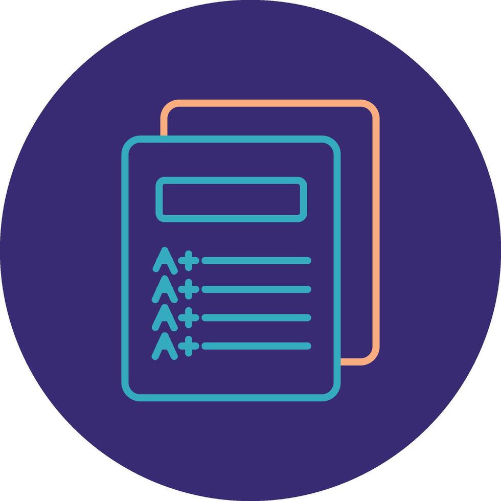 Report Card Line Two Color Circle Icon vector