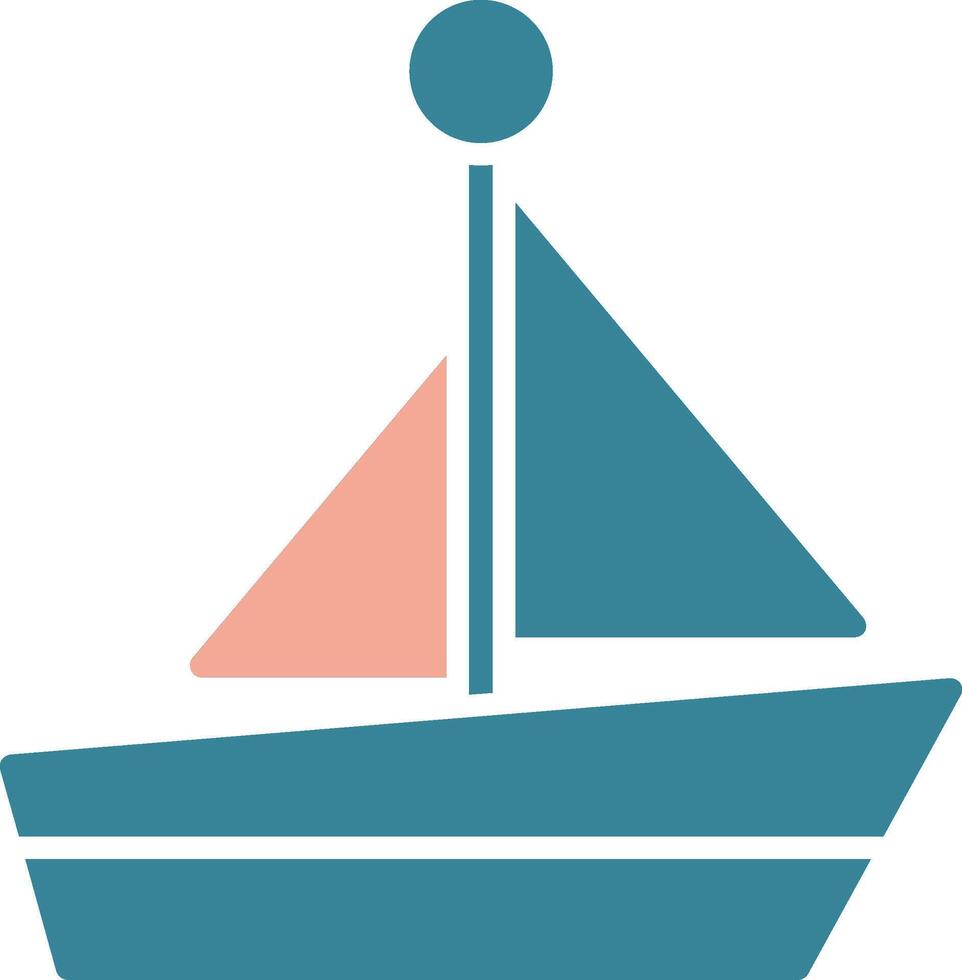 icono de dos colores de glifo de barco vector