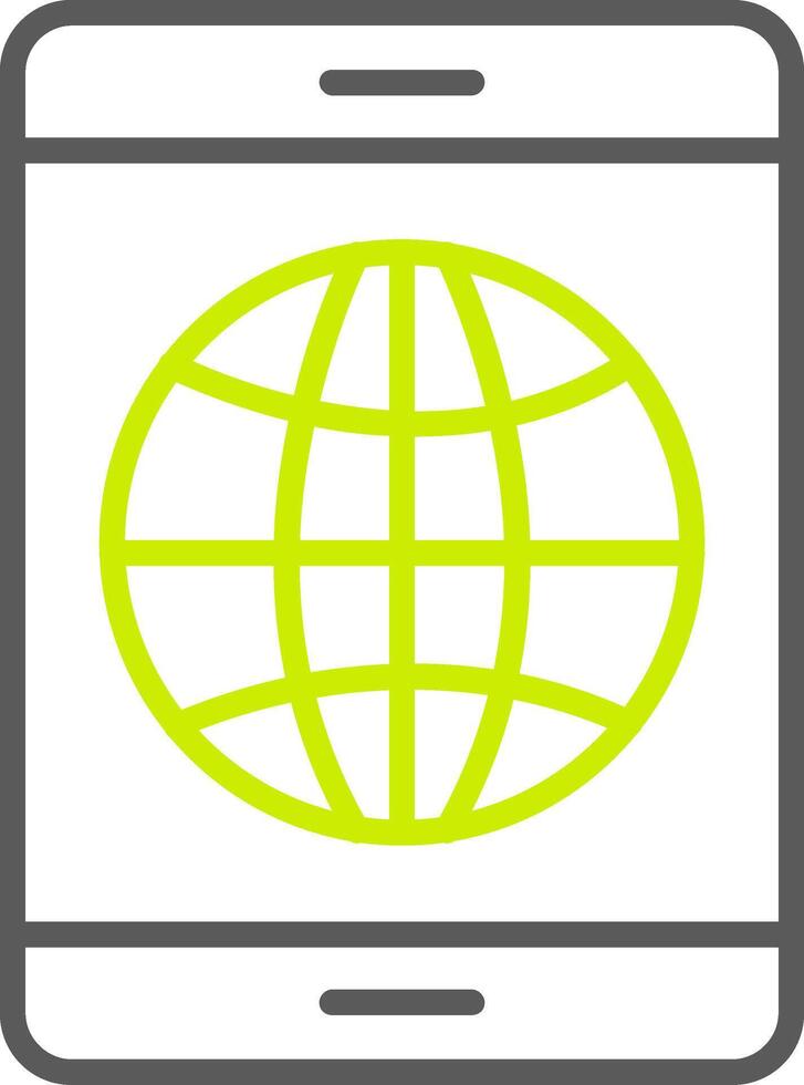 Earth Globe Line Two Color Icon vector