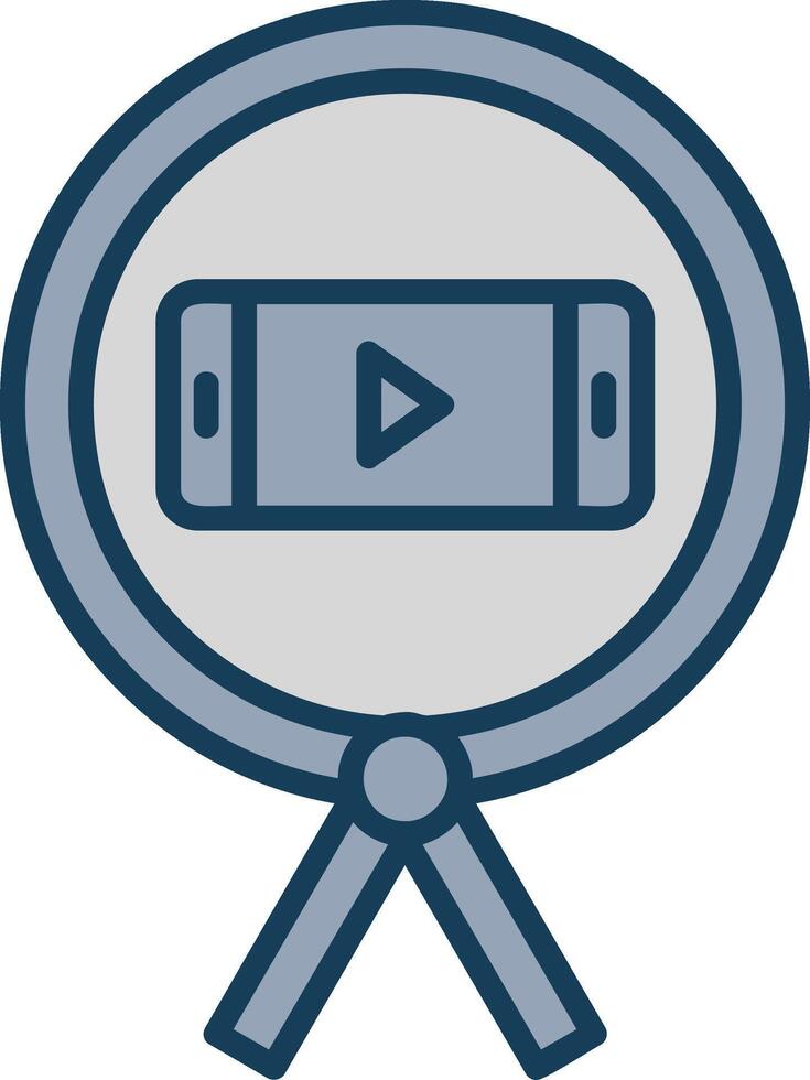 Phone Line Filled Grey Icon vector