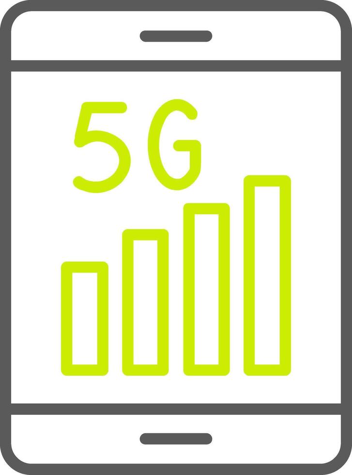 5g línea dos color icono vector