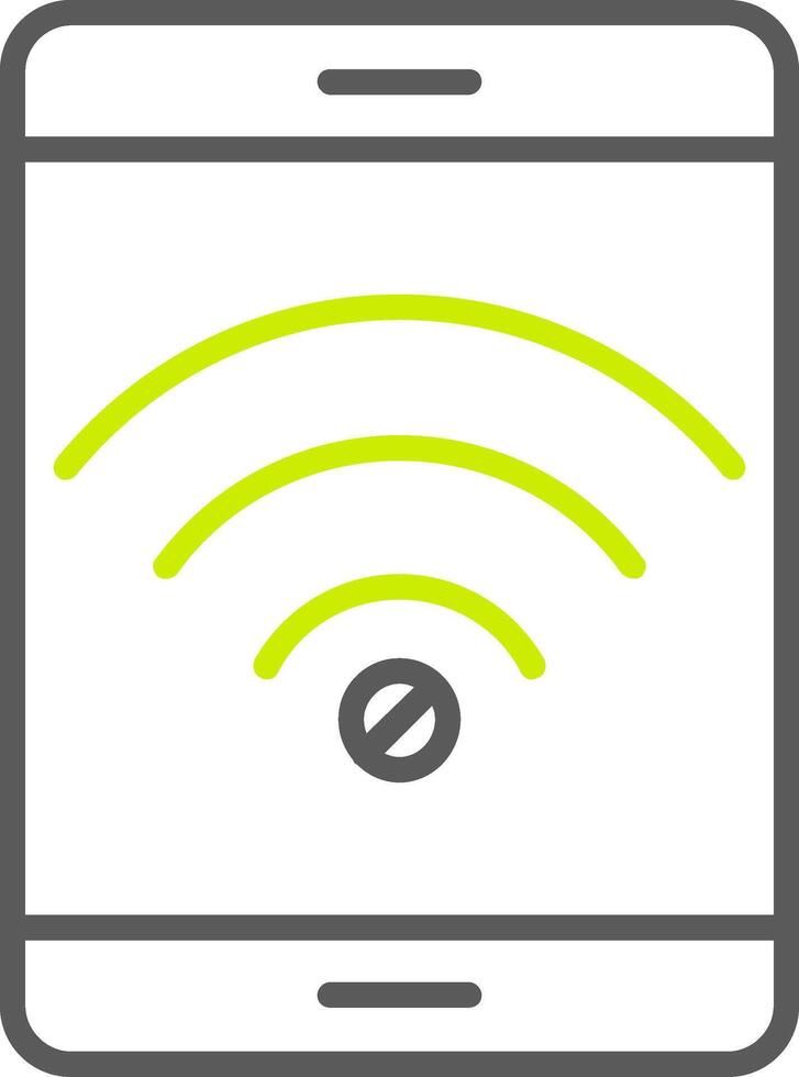 No Wifi línea dos color icono vector