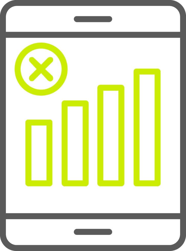 No Signal Line Two Color Icon vector