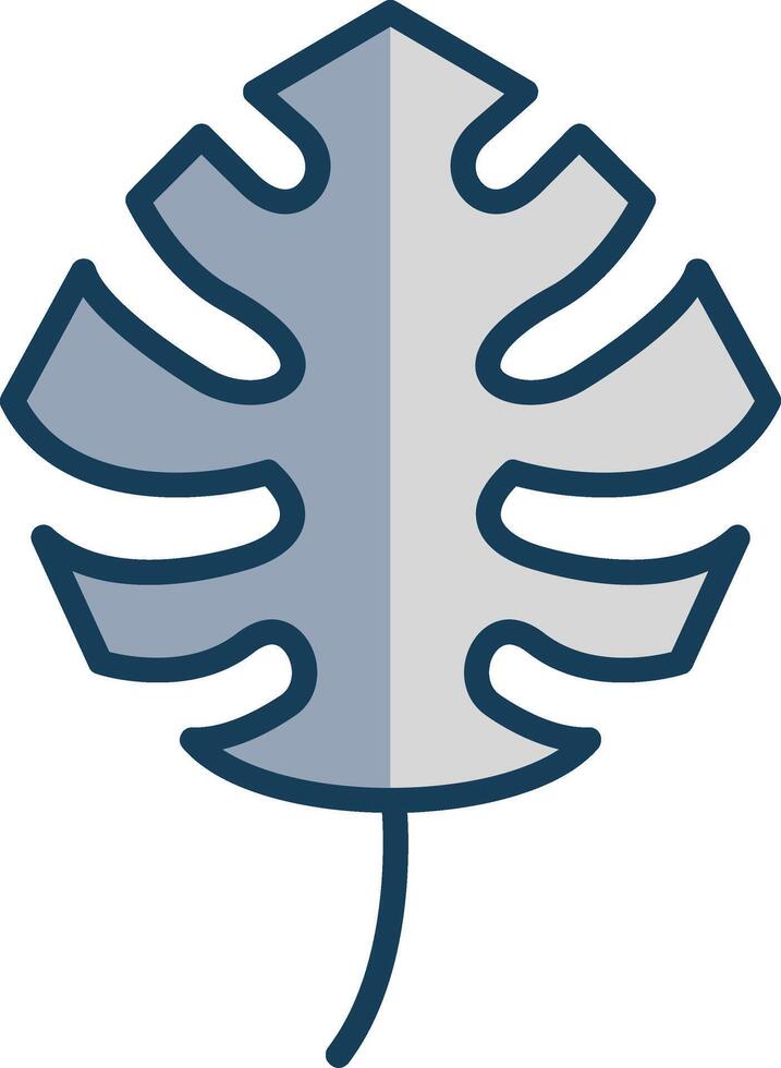 monstera línea lleno gris icono vector