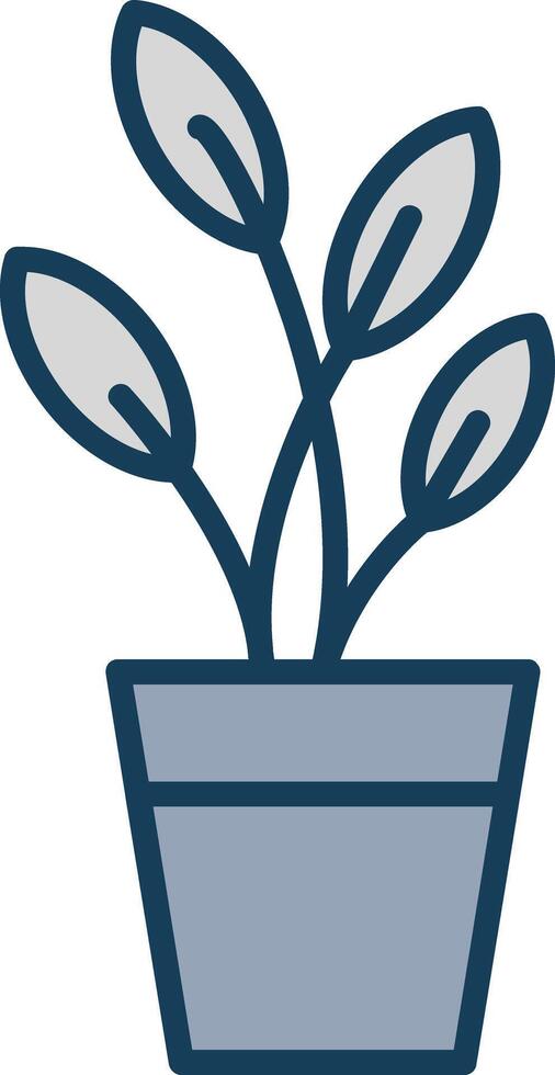 Dumb Cane Line Filled Grey Icon vector