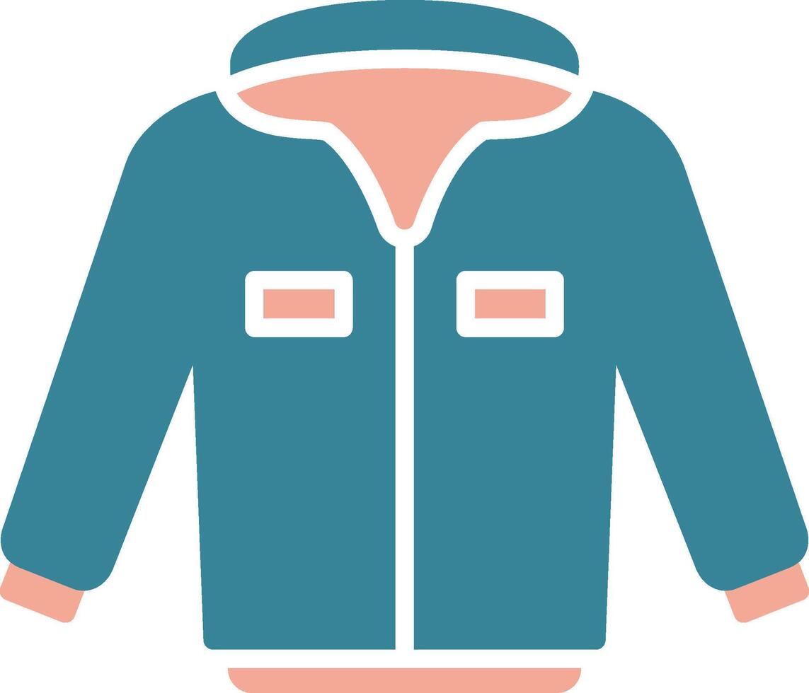 chaqueta glifo icono de dos colores vector