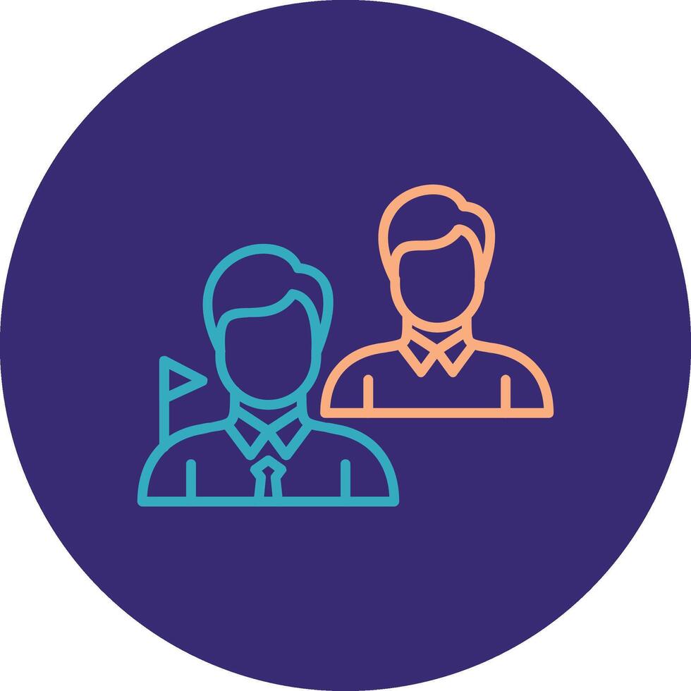 Leader Line Two Color Circle Icon vector