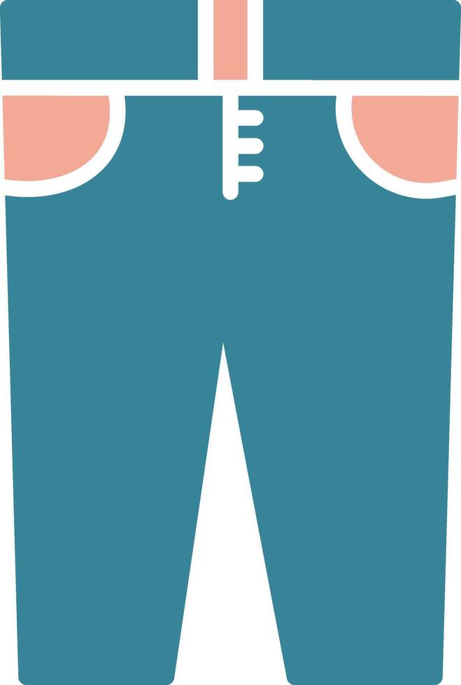 pantalones glifo dos color icono vector