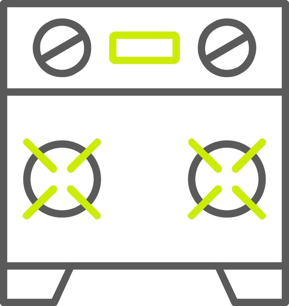 Stove Line Two Color Icon vector