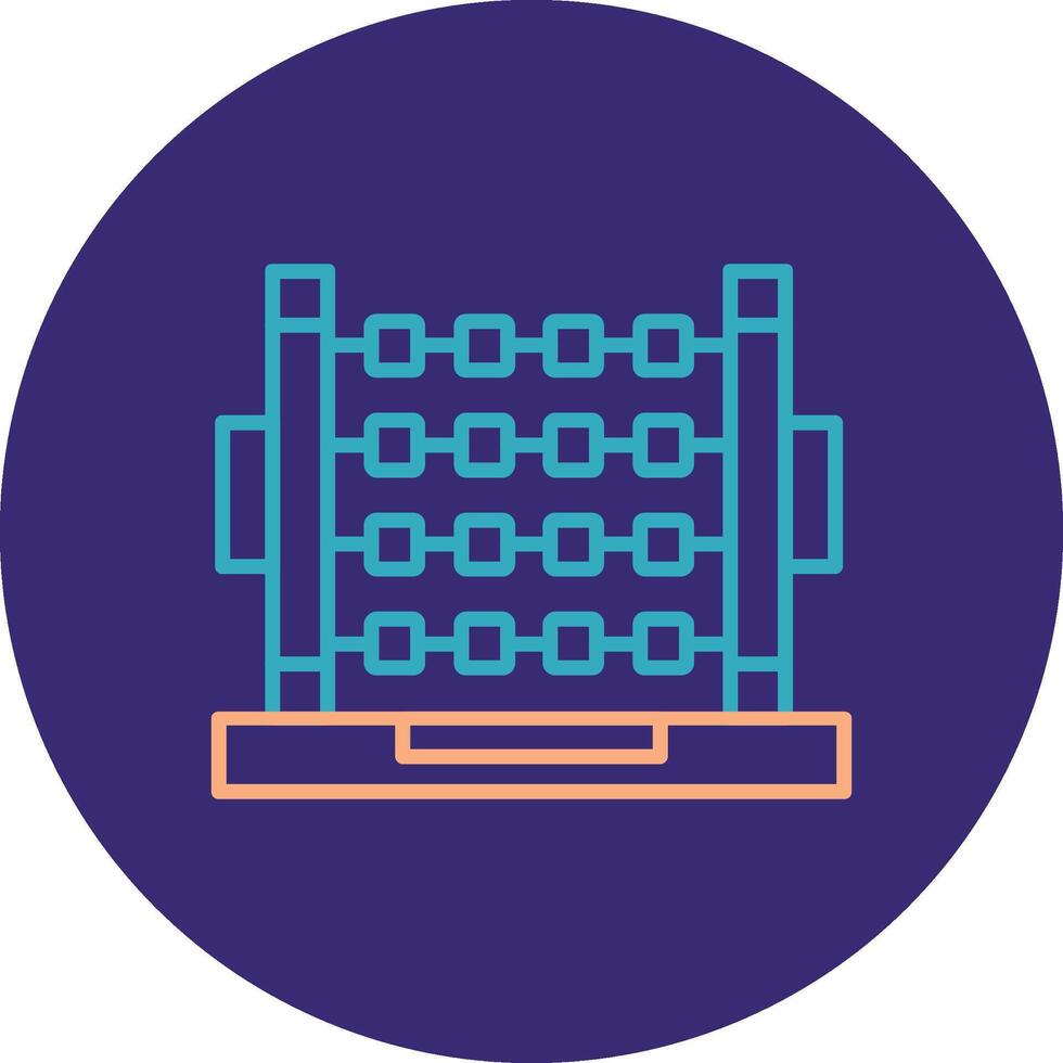 Abacus Line Two Color Circle Icon vector