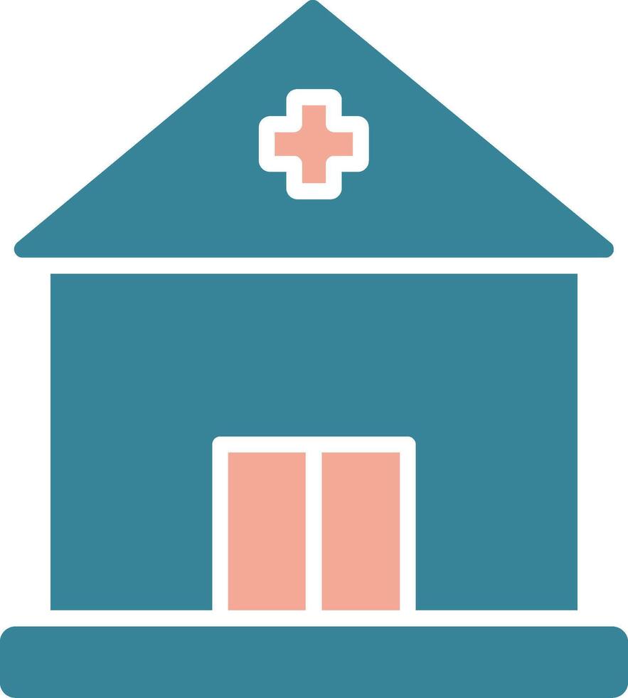 Building Glyph Two Color Icon vector