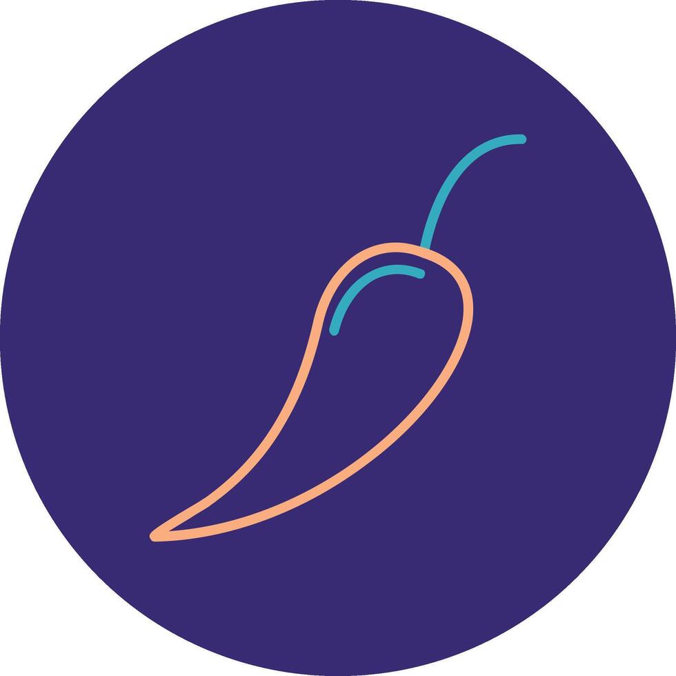 Chilli Line Two Color Circle Icon vector