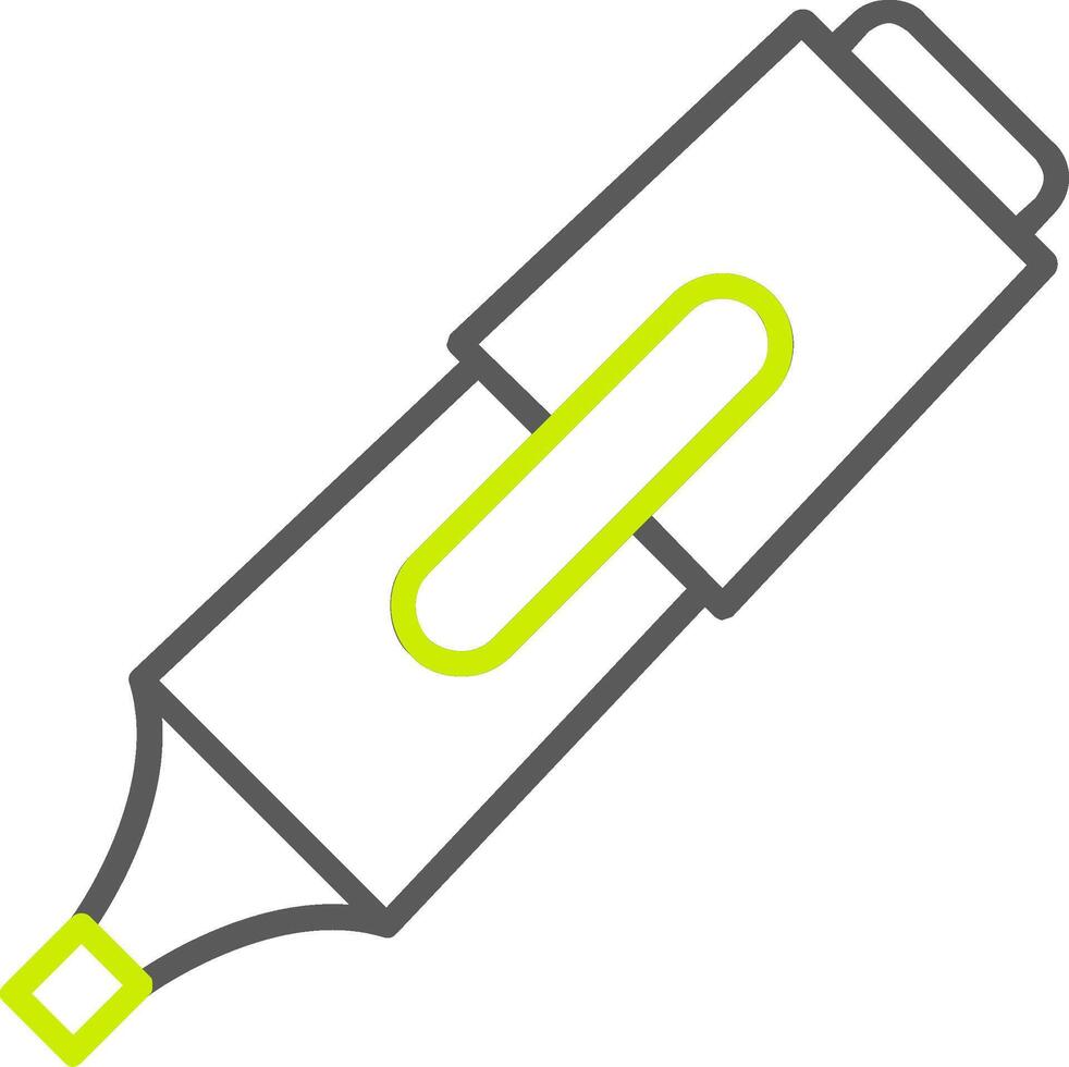 Highlighter Line Two Color Icon vector