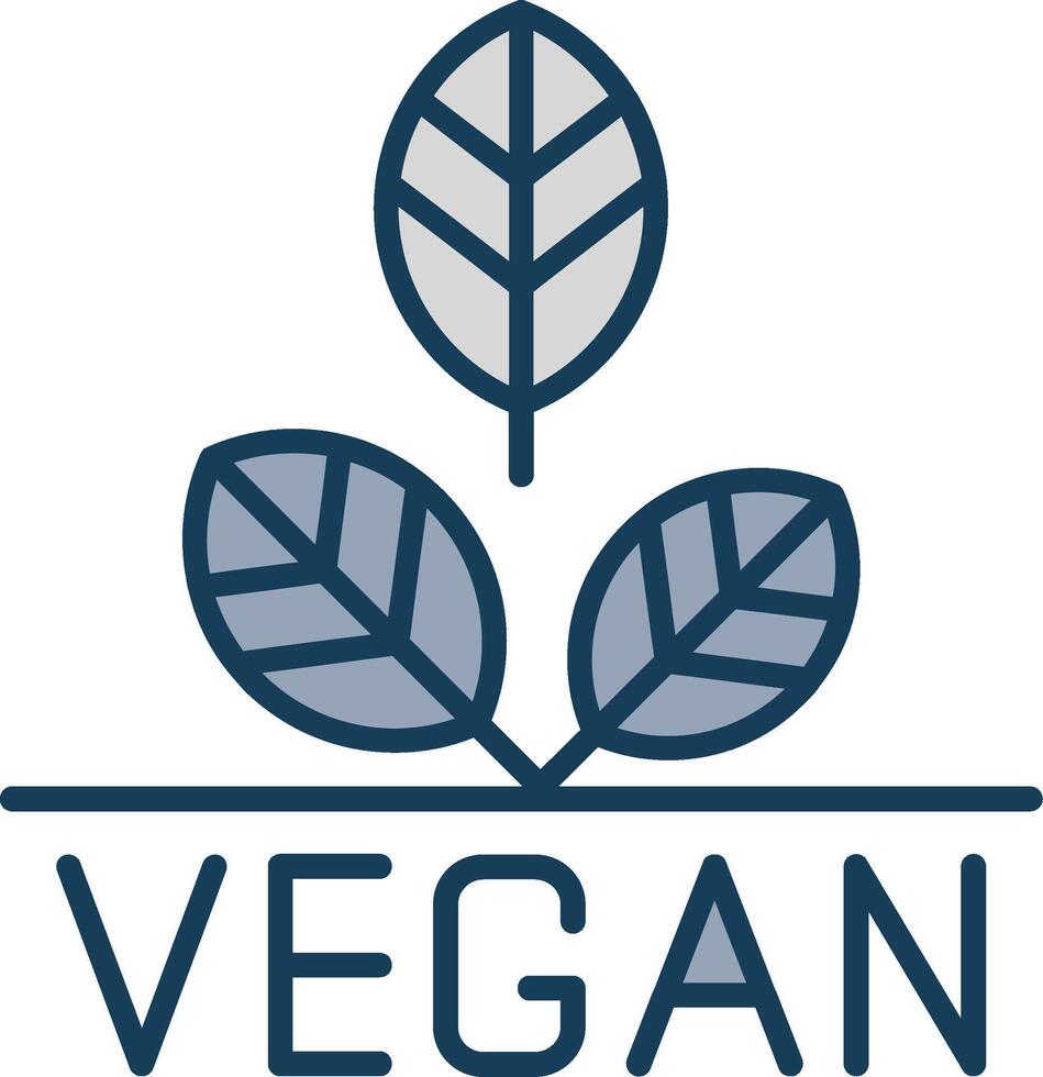 Vegan Line Filled Grey Icon vector