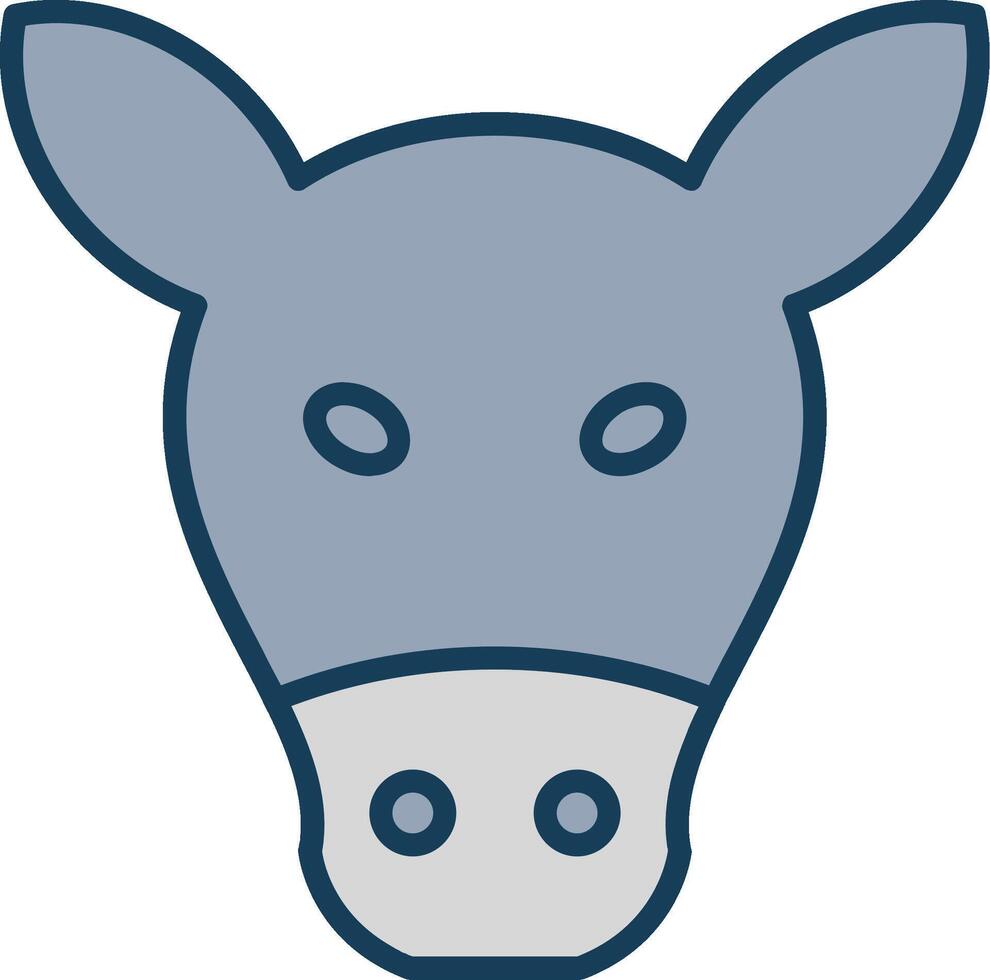 Cow Line Filled Grey Icon vector